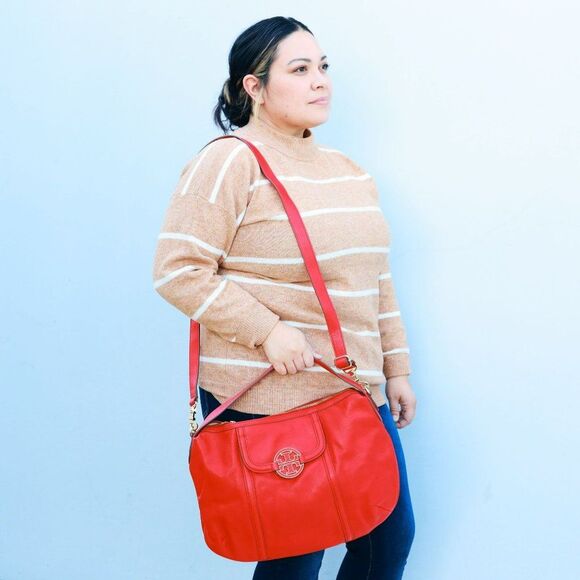 NWT Tory Burch Amanda Shoulder Hobo Bag Lobster - Picture 1 of 16